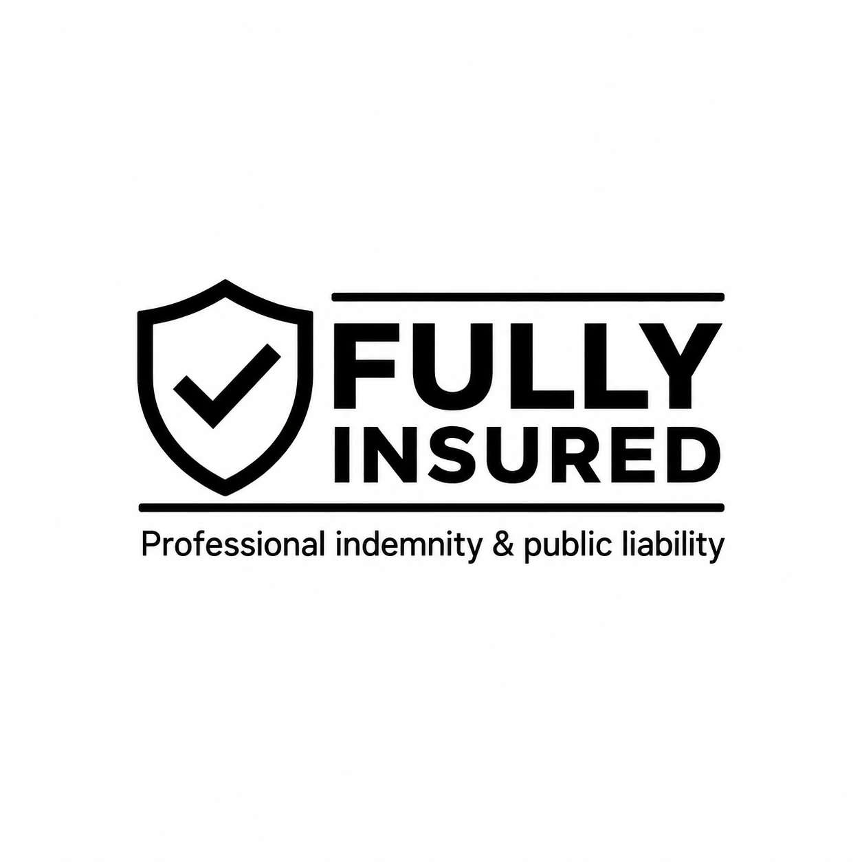 Fully insured professional indemnity and public liability logo