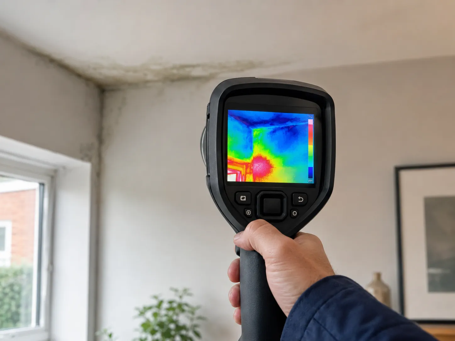 Thermal imaging camera used during a damp survey